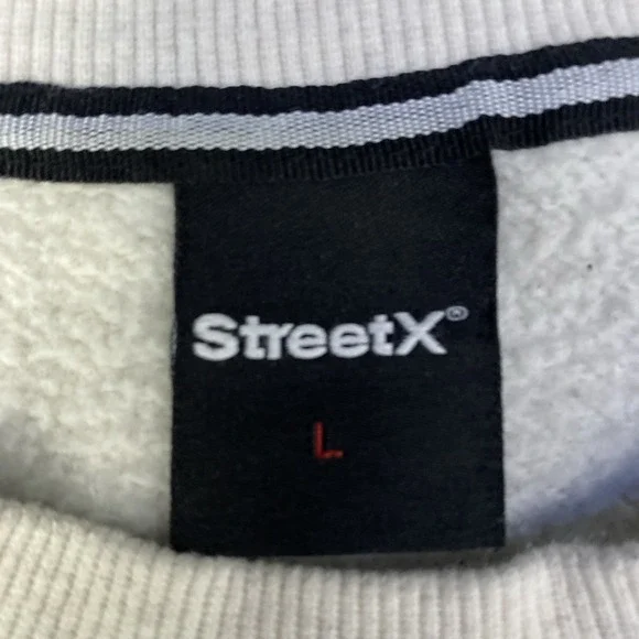 StreetX Sweatshirt Ivory SPELLOUT‎ Large Streetwear Urban 90's
